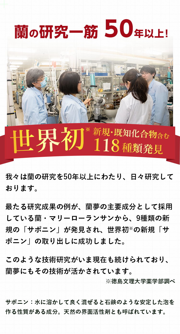 蘭の研究一筋50年以上!世界初新規・既知化合物含む118種類発見